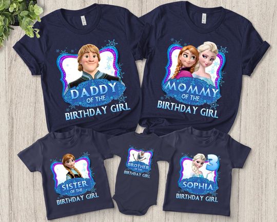Frozen Birthday Custom Shirt For Family Members, Personalized Birthday Family Gift, Frozen Family Party