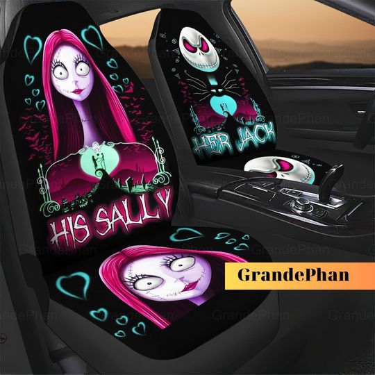Jack And Sally Car Seat Covers Disney Gift, Couple Gift, Wedding Gift, Anniversary