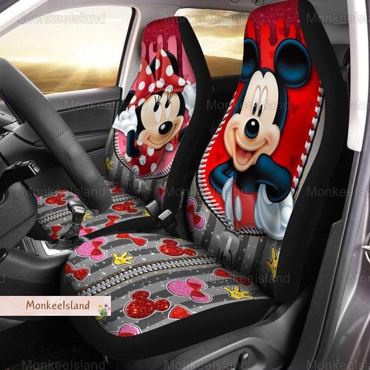 Mickey Minnie Car Seat Covers Disney Gift, Couple Gift, Wedding Gift, Anniversary