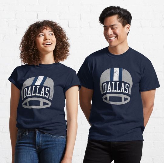 Dallas Retro Helmet - Navy Classic T-Shirt