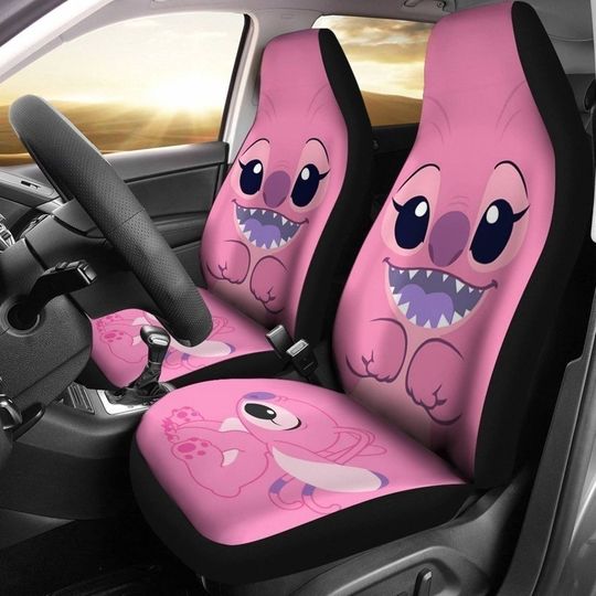 Angel Stitch Pink Car Seat Covers | Disneyworld Lilo And Stitch Car Seat Protector | Magic Kingdom Stitch Car Seat Cover Car Accessories