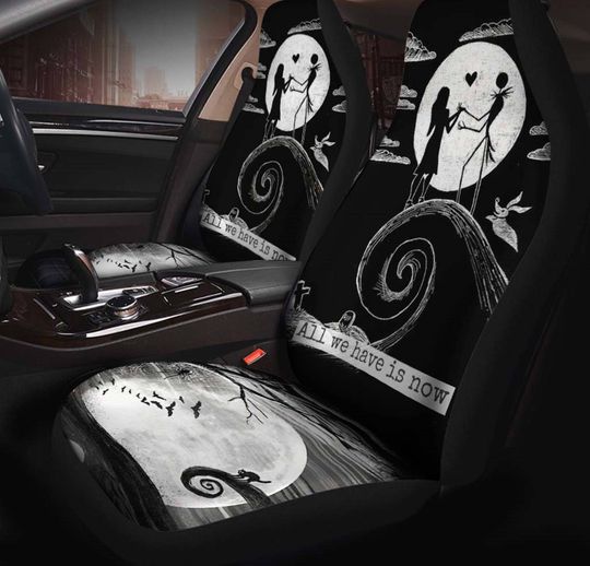 Nightmare Before Christmas Car Seat Covers Set | Jack Skellington Jack And Sally Car Accessories | Magic Kingdom Seat Cover For Car