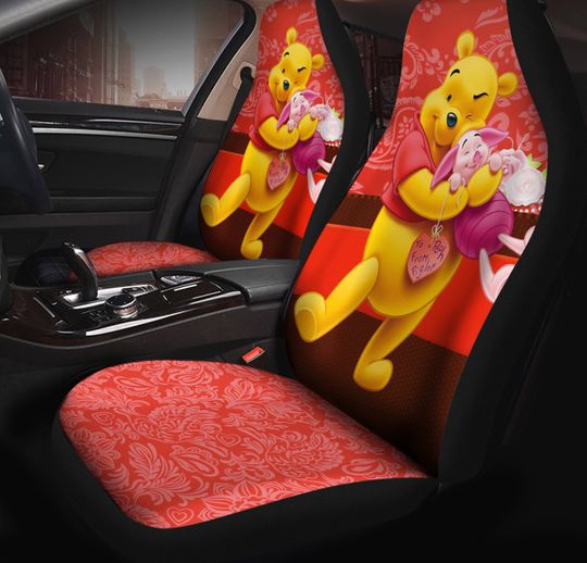 Winnie The Pooh Car Seat Covers Set | Pooh Bear Car Accessories | Piglet Pooh Seat Cover For Car