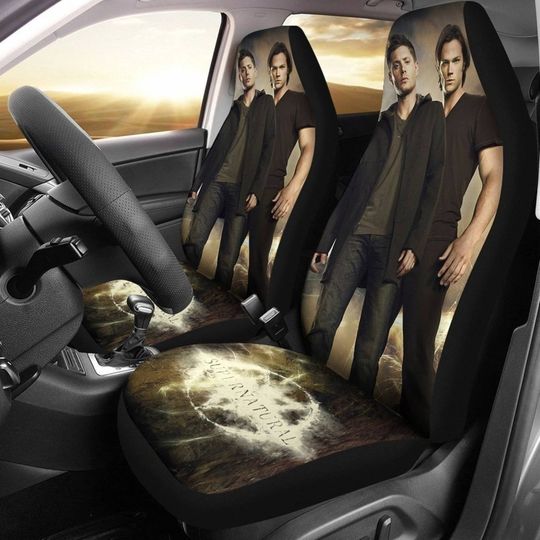 Supernatural Car Seat Covers Set | Sam Dean Winchester Car Accessories | Winchester Brother Seat Cover For Car