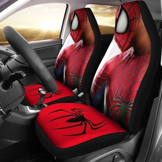 Spider Man Far From Home Car Seat Covers Set | Spiderman Peter Parker Car Accessories | Avengers Superhero Seat Cover For Car