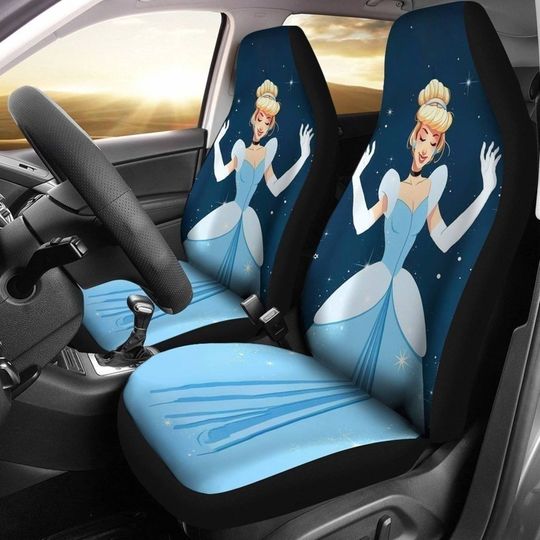 Cinde Princess Car Seat Covers Set | Cinde Movie Car Accessories | Disneyland Princess Magic Kingdom Seat Cover For Car