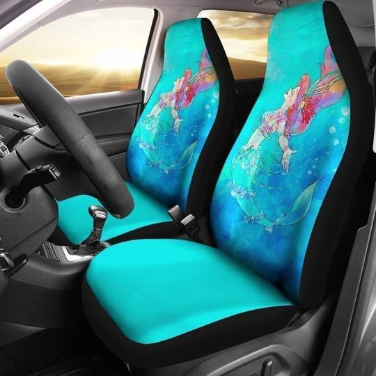 Ariel Little Mermaid Car Seat Covers Set | Ariel Princess Car Accessories | Mermaid Princess Magic Kingdom Seat Cover For Car