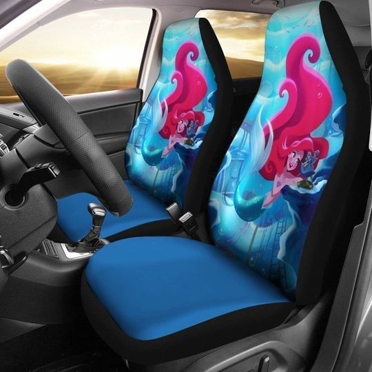 Ariel Princess Car Seat Covers Set | The Little Mermaid Car Accessories | Ariel Mermaid Seat Cover For Car