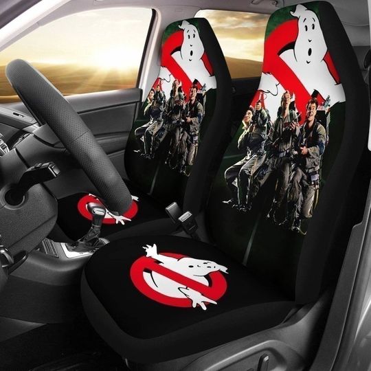 Ghostbusters Car Seat Covers Set | Peter Venkman Stay Puft Marshmallow Man Car Accessories