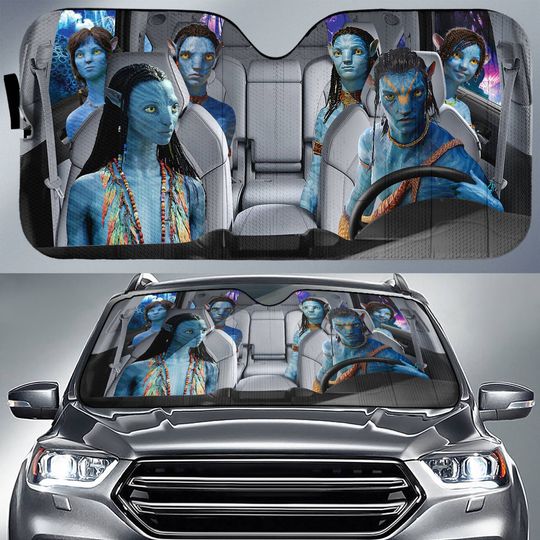 Avatar Car Sunshade | Avatar The Way of Water Car Sun Shade | Avatar Movie Jake Sully Neytiri Car Windshield Car Accessories