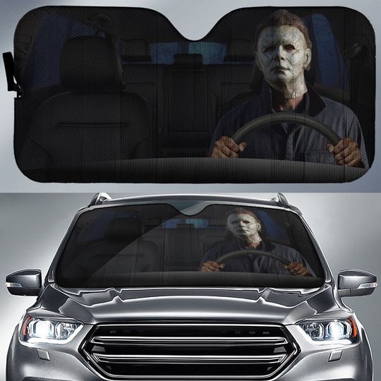 Michael Myers Car Sunshade Horror Halloween Car Sunshade Horror Movie Car Sunshade Car Windshield Car Accessories