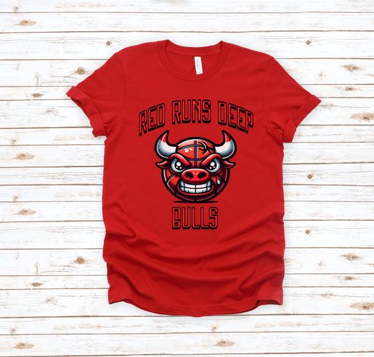 Chicago Bulls Red Runs Deep MJ Jordan NBA Graphic Basketball Unisex T-Shirt