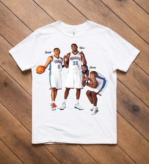Kevin Durant Russell Westbrook James Harden Oklahoma City Thunder NBA Basketball T-Shirt
