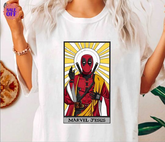 Deadpool Jesus Tarot Card Shirt, Deadpool Wolverine Shirt