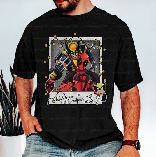90s Graphic Deadpool Wolverine Polaroid Shirt