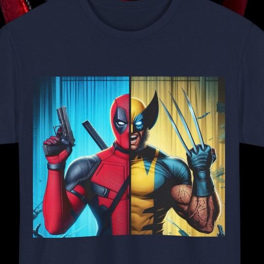 2024 Deadpool & Wolverine Split, Unisex Heavy Cotton Tee