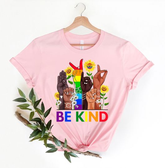 Be Kind Sign Language Shirt, Be Kind Rainbow Shirt