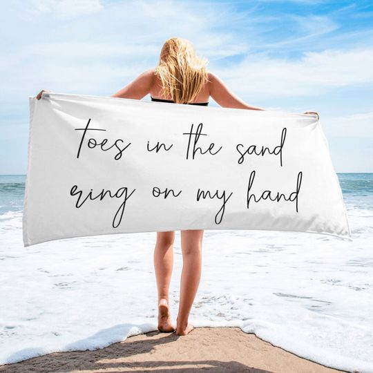 Customized Beach Towel, Bride and Bridesmaid Custom Beach Towel, Personalized Beach Towel, Bachelorette Bride Beach Towel