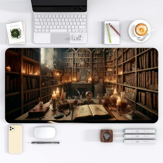 Wizard's Den Desk Mat, Middle Earth, Home Office Decor Magical Gifts