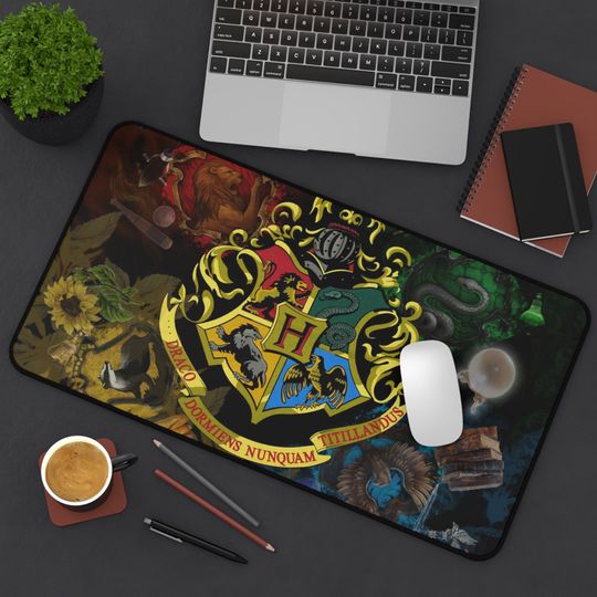 Hogwarts Wizard School Logo Desk Mat, Harry Potter Inspired Deskmat