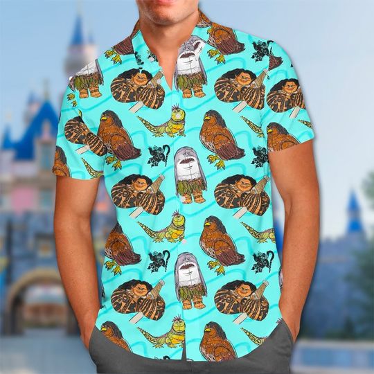 Tattoo Man Character Hawaii Shirt, Princess Button Up Shirt, Princess Hawaiian Shirt, Funny Shirt Gift, Cartoon 3D All Over Print Shirt