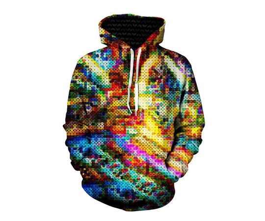 Trippy Blotter Paper Hoodie - Colorful Psychedelic Acid Art - Rainbow Festival Clothing - EDM Clothes 3D Hoodie