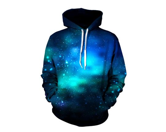 Beautiful Deep Blue Hoodie - Water Space Festival Clothes - Comfortable Concert Jumper - Cool Bubbly Stars Pullover