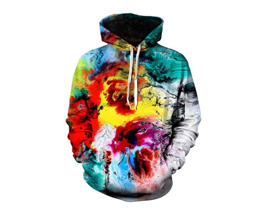 Psychedelic Hoodie - Abstract Watercolor Painting - Trippy Hoodies - Music Festival Clothing - EDM Rave Outfit - Raver Clothes