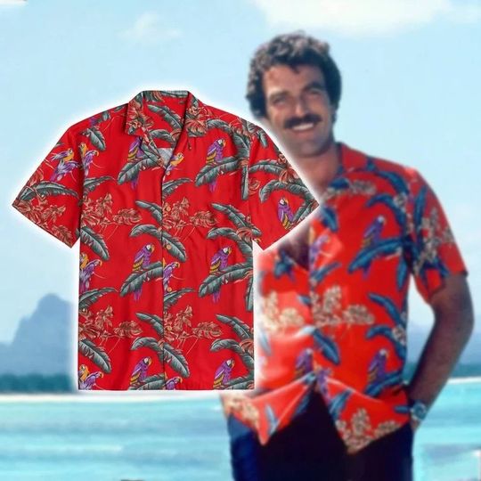 Hawaii Based Detective Movie Inspired 3D Shirt, Tropical Crime Solver Shirt 1980s TV Series Summer Beach Hawaiian Shirt