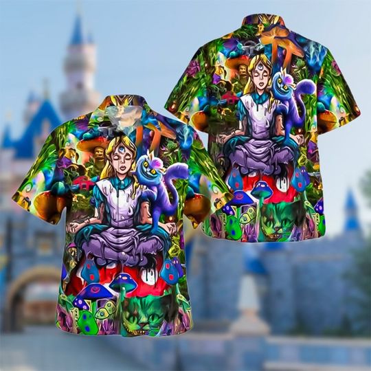 Wonderland Movie Hawaii Shirt, Characters Button Up Shirt, Magic World Hawaiian Shirt, Funny Shirt Gift, Wonderland 3D All Over Print Shirt