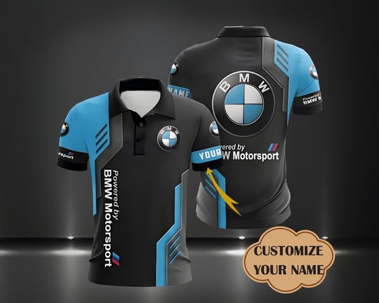 BMW 3D Polo Shirt, Gift For Lovers, For Him, Father's Gift Personalized Polo Shirts