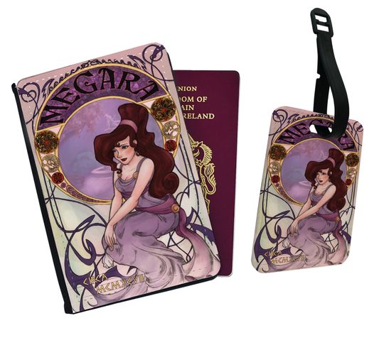 Personalised Faux Leather Passport Cover & Luggage Tag Hercules Megara Goddess Disney Greek Travel Lovers Vintage Disneyland Friends Gift