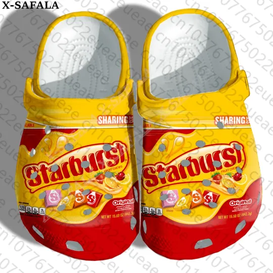 Funny Starburst Candy Colorful Clogs Shoes