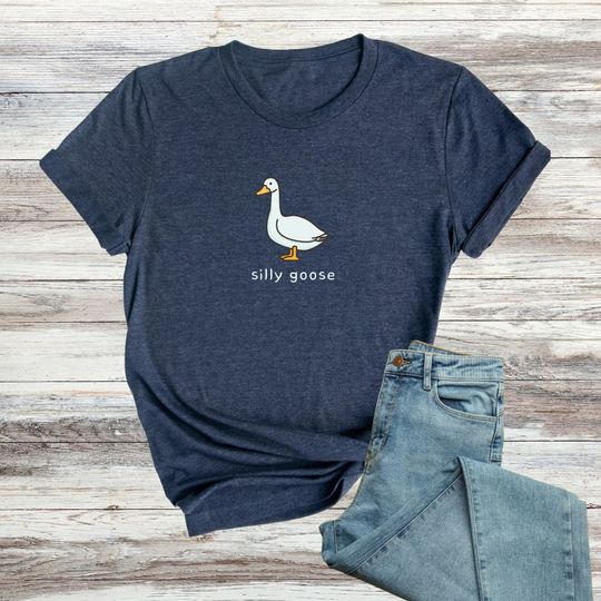 Minimal Silly Goose Shirt, Funny Goose T-Shirt, Cute Animal Shirt, Silly Goose Gift