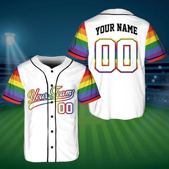 Personalized LGBTQ Team Name And Number Baseball Jersey