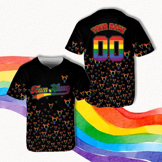 Custom LGBTQ Pride Month Baseball Jersey Personalized LGBTQ