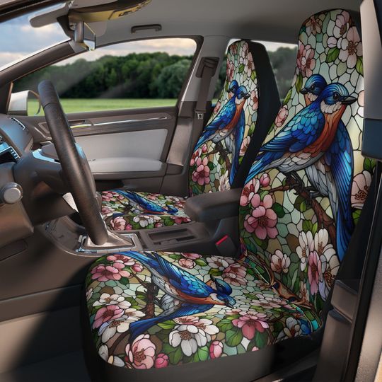 The Blue Birds in Love Car Seat Covers