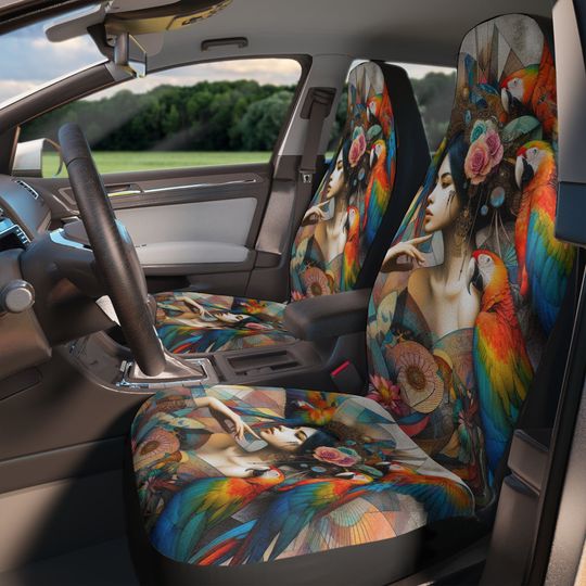 Macaw Bird Mom Car Seat Covers