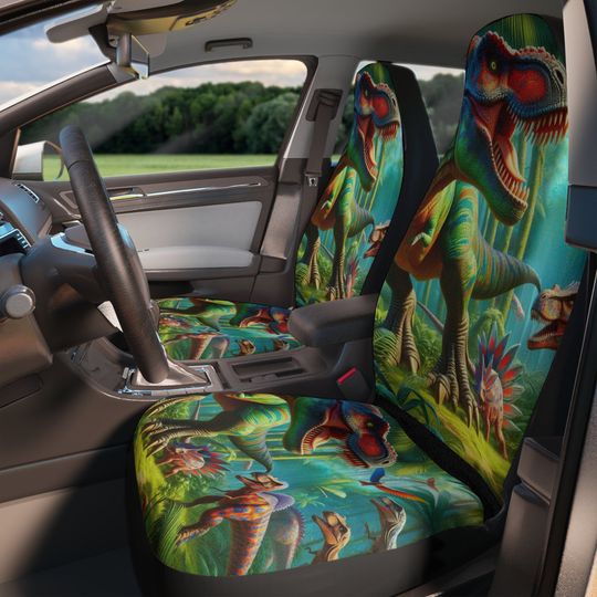 T-Rex Dinosaurs in the Jungle Car Seat Covers