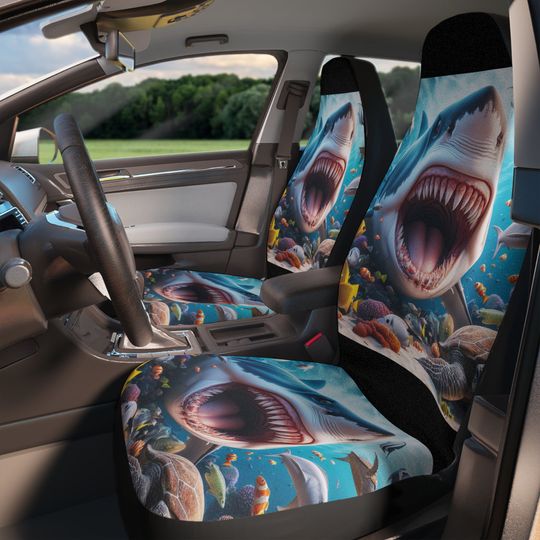 Shark Attack! 3D Design Car Seat Covers