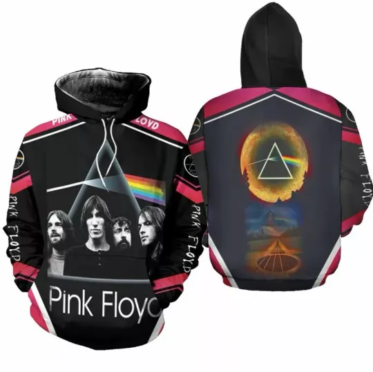 Unisex 3D Pink Floyd Band Hoodie, Pink Floyd Rock Band Short Sleeve Unisex 3D Al