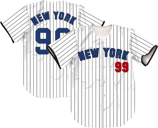 New York 22/99 Stripes Baseball Jersey NY Shirts for Fans