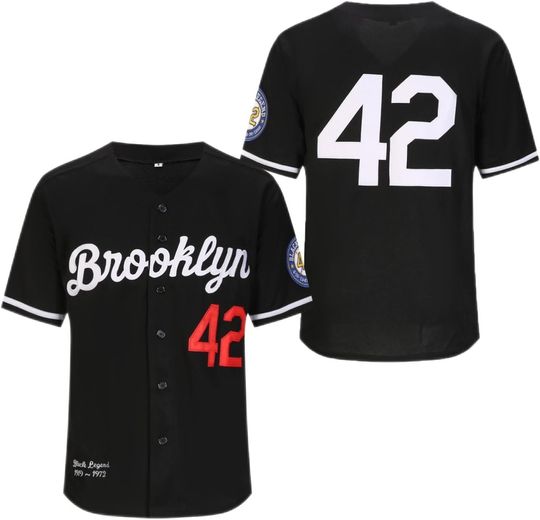 Men's Black Legend Baseball Jersey Number 42 Vintage Embroidered Retro Lightsout Jerseys Shirts