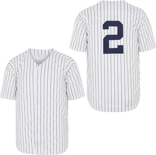Men's #99 No Name Baseball Jersey #2#11#22 White Navy Stripes Button Down Sports Uniforms Stitched