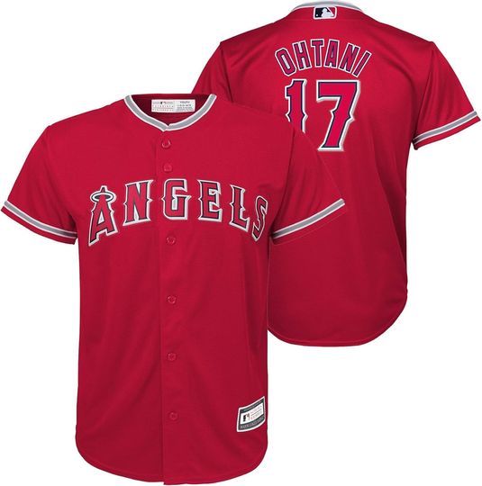 Shohei Ohtani Los Angeles Angels MLB Kids Youth 8-20 Red Alternate Player Jersey