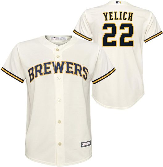 Christian Yelich Milwaukee Brewers MLB Kids Youth 8-20 White Home Player Jersey