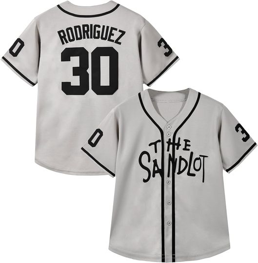 Youth Baseball Jersey #30 Stitched The Sandlot Benny The Jet Rodriguez Movie Kids Baseball Jersey Gift for Kids XS-XL