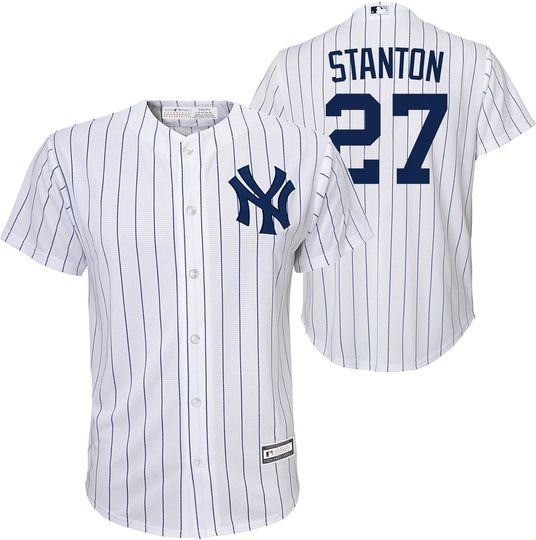 Giancarlo Stanton New York Yankees MLB Kids Youth 8-20 White Home Player Jersey