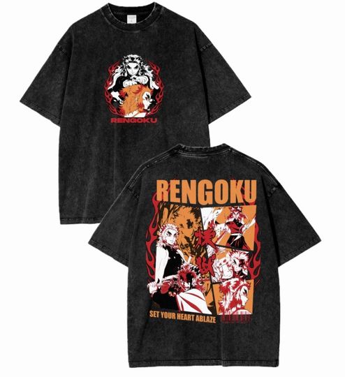 demon Anime Kyo Rengokoo "Will of Fire" Unisex Double Sided T-Shirt