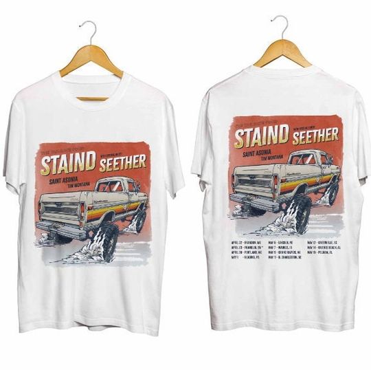 2 Sided Staind - 2024 Tailgate Tour Unisex Shirts, Staind Band Fan Shirt, Staind 2024 Shirt, Tailgate 2024 Tour Shirt